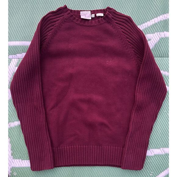 Timberland Other - Timberland Burgundy Ribbed Knit Crewneck Sweater Men’s Large